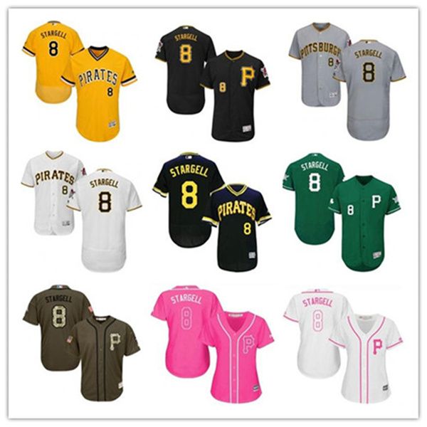 

custom pittsburgh pirate leave name number 8 willie stargell baseball jersey men women youth jerseys, Blue;black