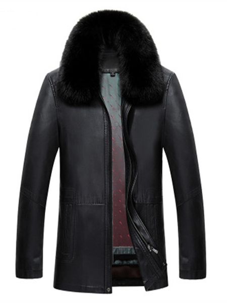 

2020 мужская толстая зимняя рекс кролика кожа одежда кожаная куртка свободный груз hffh, Black