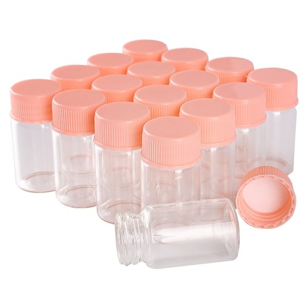 100 pièces 7ml 22*40mm bouteilles en verre avec bouchons en plastique rose pots à épices bouteille de parfum artisanat d'art