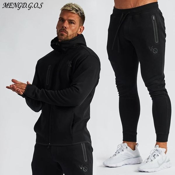 

streetwear suits fashion hoodies plus trousers jogger fitness sportswear casual men's clothing 201201, Gray