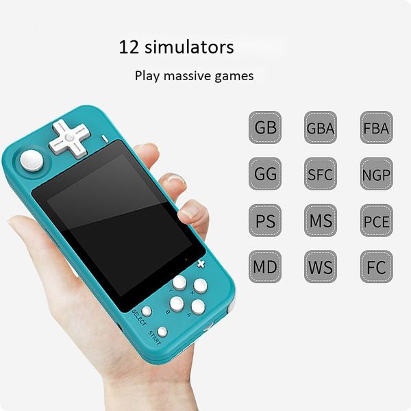 

q90 retro game console open source stuart dual system built-in 2500 classic handheld game console 3 inch ips screen protable games player