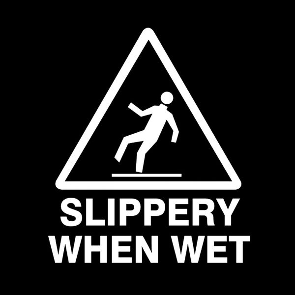 

12cm14cm slippery when wet warning mark graphic car sticker black/silver vinyl decoration s9-2365