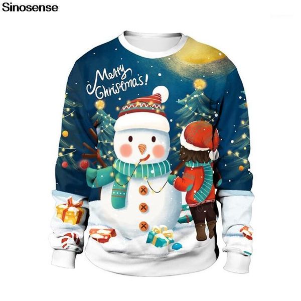 

men women christmas snowman sweater pullover ugly christmas sweater jumper 2020 autumn winter holiday party xmas sweatshirt1, White;black
