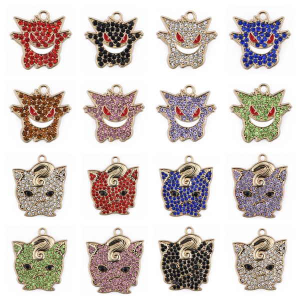 

in stock fashion luxury metal cartoon character designer metal bling horror design charms and shoe accessary, White;pink