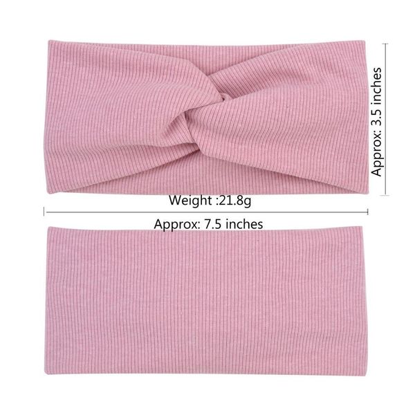 

winter women cotton headband turban hairband solid color girls knot hair accessories twisted makeup elastic hair bands headwrap wmtbuo, Slivery;white