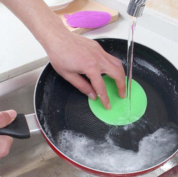 

a-silicone bowl multifunction colorful magic pot brush scouring pad pan wash brushes kitchen cleaning tools owb2789