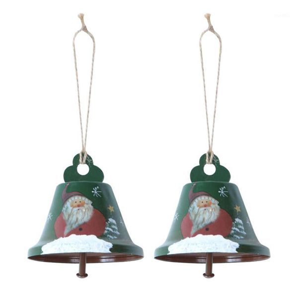 

2pcs office crafts diy living room iron art wall bedroom home party festival decor with rope christmas bell tree hanging pendant1