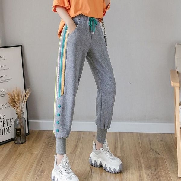 

high 2021 loose jogging women's new fashion style stripper side plus size (-4xl) cordon pants gzpl, Black;white