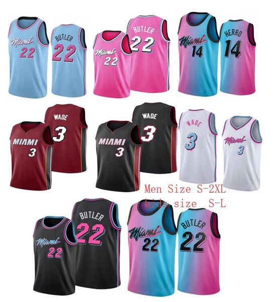 

new arrival basketball jersey 22 dwayne dwyane 3 wade jimmy tyler butler herro goran bam dragic adebayo duncan kendrick robinson, Black;red