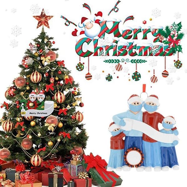 

claus quarantine fashions5fxchristmas party santa gift decoration 8pcs with mask personalized hanging ornament pandemic