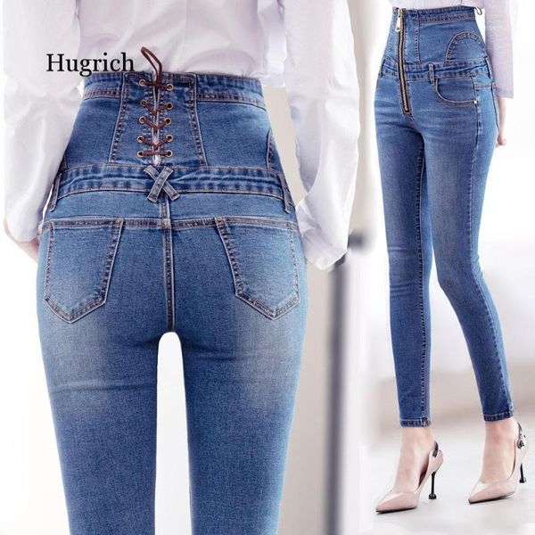 

jeans woman high waist women large plus size skinny pant jeans pants women female mom tight elastic strech with high waist1, Blue