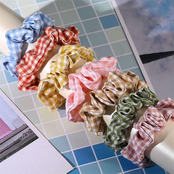 

корейские клетки screunchies волосы веревка женщин эластичные полосы волос мода резиновые полосы браслет аксессуары для девочек галстук воло, Golden;silver
