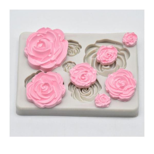 

diy sile fondant mold floral rose shape 7 hole chocolate moulds cake for ba jllwxt
