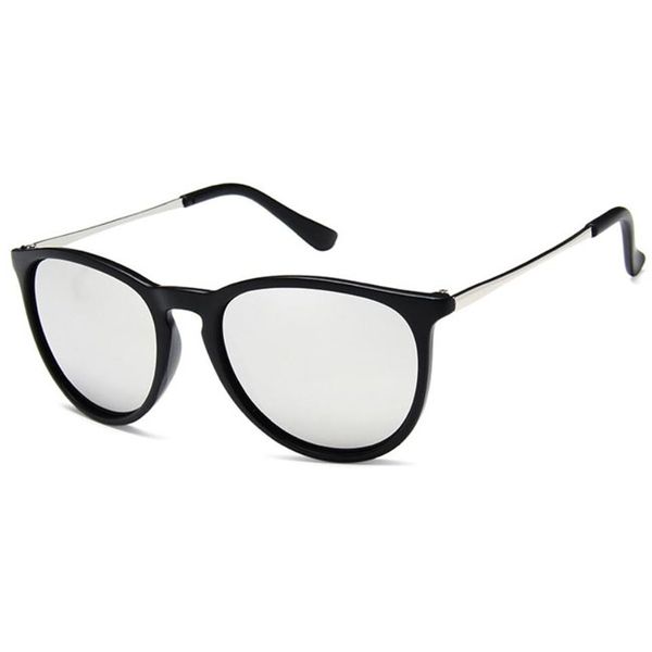 

fashion round sunglasses for men women classic designer sun glasses matte black frame mirror uv400 quality eyewear with cases, White;black