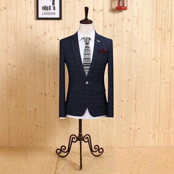 

men clothing 2020 men slim casual blazers & suit suitable single breasted deep blue wedding groom business man wear1, White;black