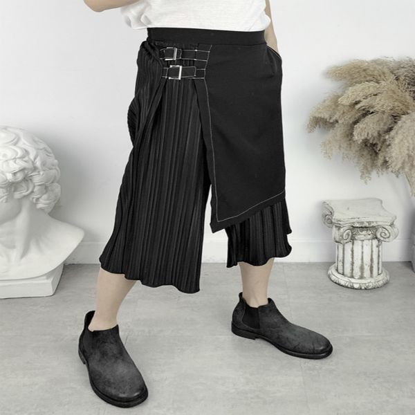 

2020 cargo plus size summer fashions assimic designer come out fake two parts men's sewing pants 3it4, White;black