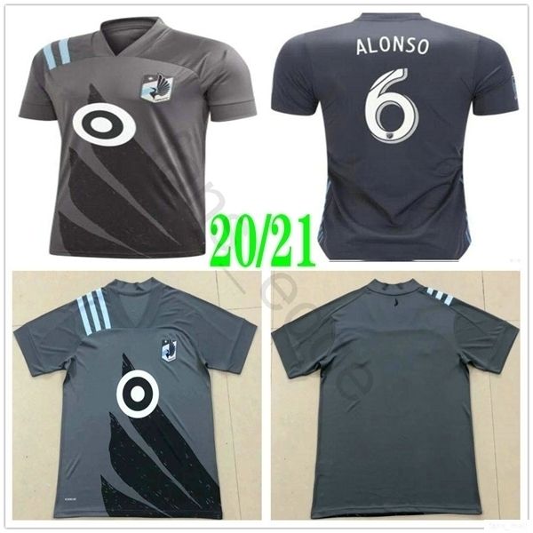 

2020 new mls minnesota united fc soccer jerseys 6 alonso 5 calvo 25 darwin jr 8 gregus 11 chacon custom 20 21 home away football shirt, Black;yellow