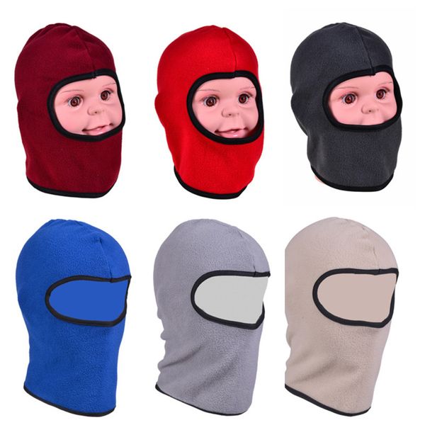 

1-8y kids winter fleece balaclava hat polar fleece beanie scarf hood neck face mask outdoor cycling snow ski tuque skull cap e122808, Yellow