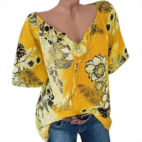 

vicabo women blouse shirt floral printed loose summer ladies white casual shirt v neck shirts women clothing blouse w
