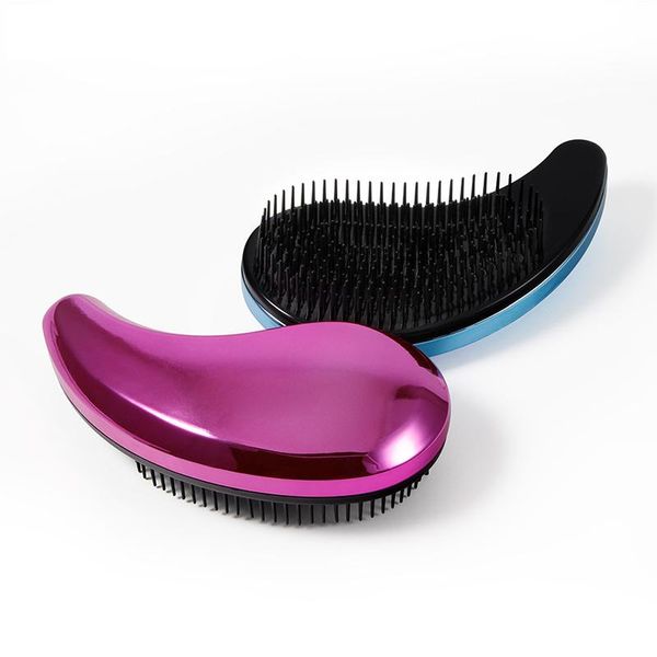 

electroplating crafts comb haircare massage styling hair brush women comb barber accessories arc comma design sqcraa, Silver