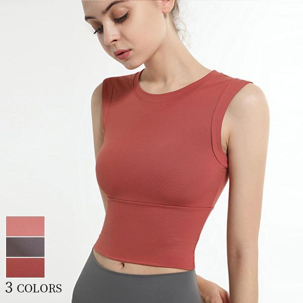 

3 color solid color sports vest female tight elastic quick dry running suit gym vest-style yoga, White;red