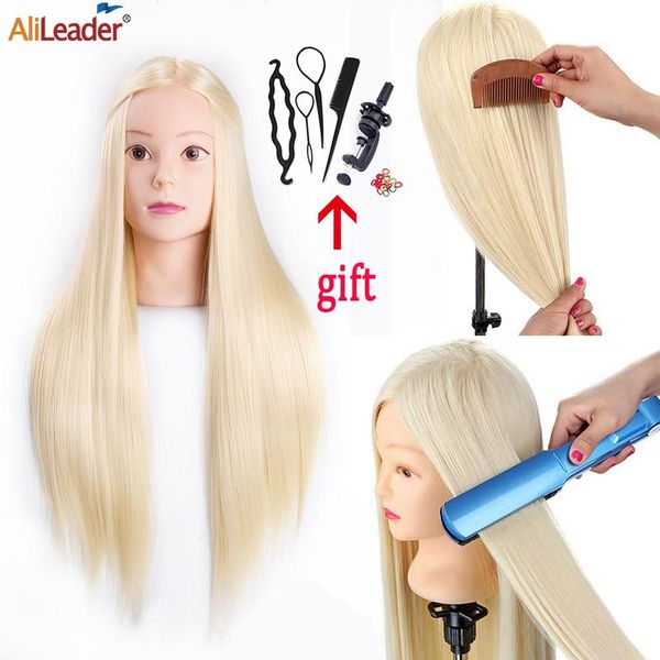 

alileader professional training heads 65 см длинные волосы манекен главная практика прическа высокотемпературное волокно обучение d wmthax, Silver