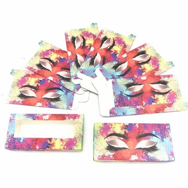 

false eyelashes wholesales empty packaging soft paper lash box marble design for 25mm strip lashes 3d mink