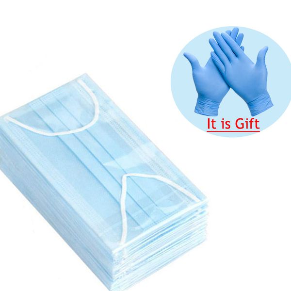 

buy face gloves disposable 3 layers dustproof facial protective cover masks set anti-dust mask4csj