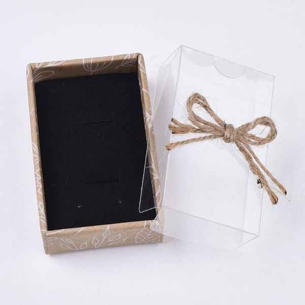 

rectangle cardboard jewelry boxes for ring necklace earring,with transparent lid, rope bowknot and black sponge inside, Pink;blue