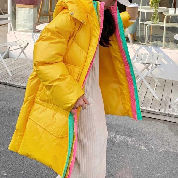 

winter jacket women coat hooded parkas pocket 2020 new women's jacket bright colors outerwear female plus size winter coats1, Black