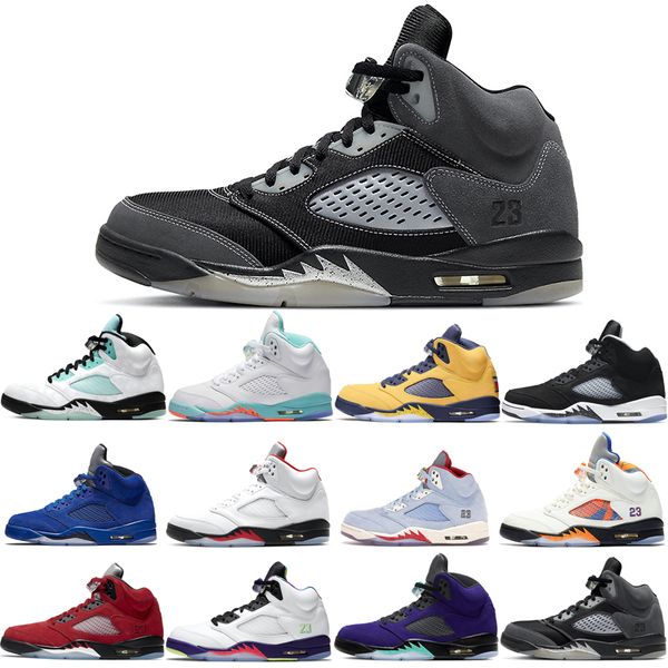 

basketball shoes 5s for men light aqua fire red grape blue suede international flight sports sneakers walking trainers size 40-46 wholesale