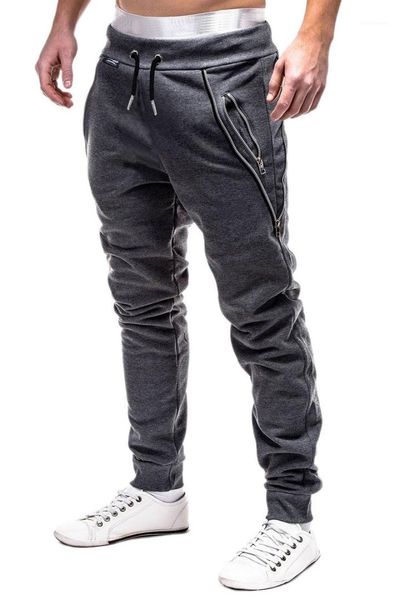 

man straight casual pants fashion trend mens designer pants male drawstring regular loose sport long trousers, Black