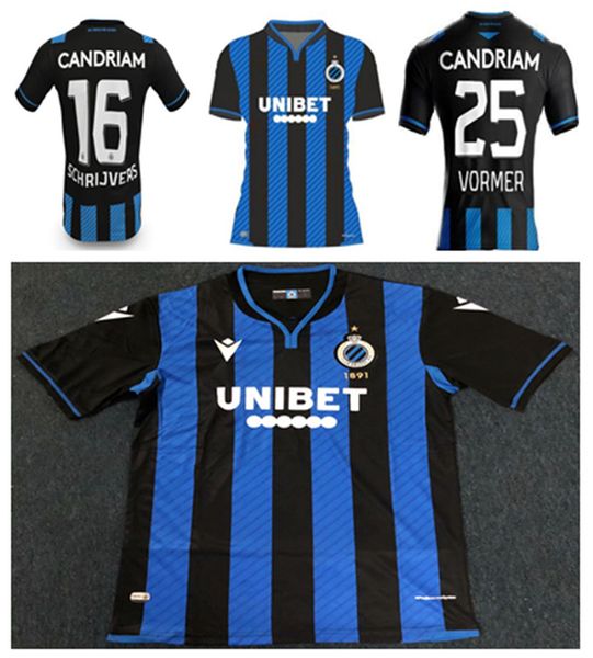 

20 21 new club brugge circle kv football shirt uniform home 2020 2021 belgium bruges football suit vormer vanaken diatta, Black;yellow