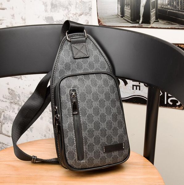 

wholesale factory men leathers shoulder bags street fashion zipper pocket backpack outdoor leisure printed chest bag joker plaid fashions le