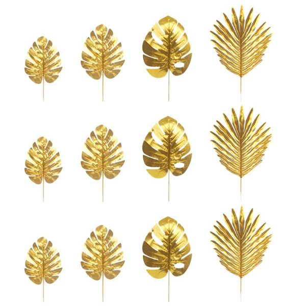 

20pcs artificial plant decor plant ornament simulated golden leaves decor