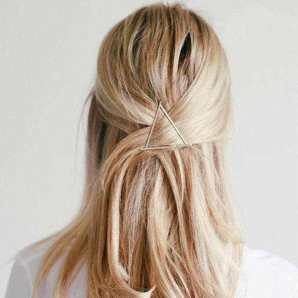 

5cm fashion hair accessories triangle hairpins geometric hair clip pins for women girl barrettes circle hairband metal qylpjo, Black;brown