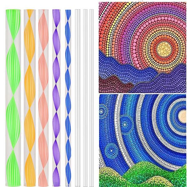 

1/2/3 sets diy acrylic stick mandala dotting tools set embossing stick for painting rocks dot kit nail stamp art cr jllanu, Silver