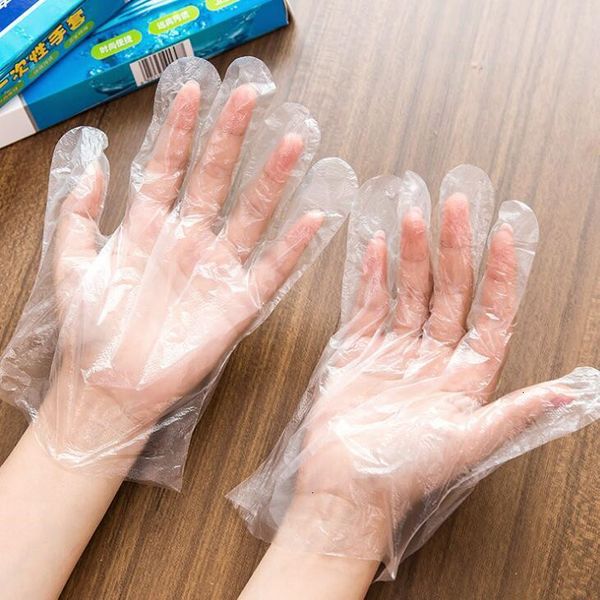

factory -off /lot disposable one plastic 100pcs restaurant bbq transparent eco -friendly pe gloves kitch