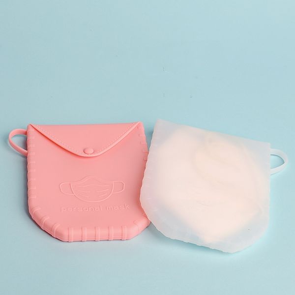 

silicone dustproof mask case portable disposable face masks container safe pollution-box storage organizer owf1036