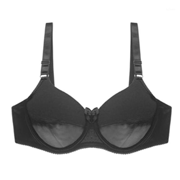 

plus size non slip with steel support two breasted push up mesh summer breathable women bra breast lifting adjustable strap1, Red;black