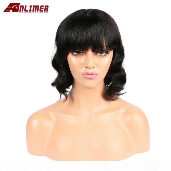 

anlimer 13x4 lace front human hair wigs with baby hair brazilian remy water wave hair natural color for women, Black