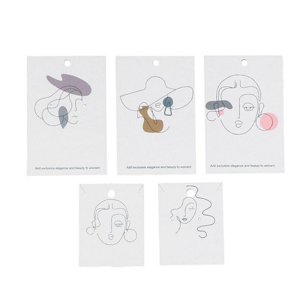 

fashion 100pcs/lot elegant women pattern earring display card necklace jewelry packing paper card tag holders (mixed)
