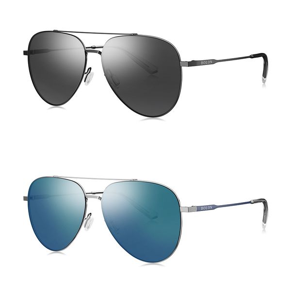 

bolon double bridge pilot pink women extra big high end polarized dark brown gray black sunglasses for men bl8058