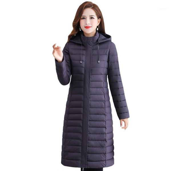

2021 women's winter x-long coat hooded slim casual plus size female jacket solid stand collar thick cotton woman parka -5xl1, Black