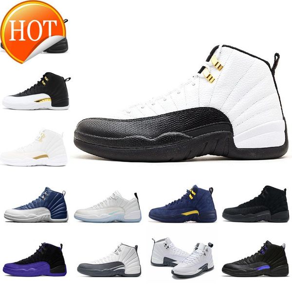 

university blue 12 basketball shoes 12s mens sports sneakers winterized wntr royalty taxi flu game high trainers size 40 -47 r