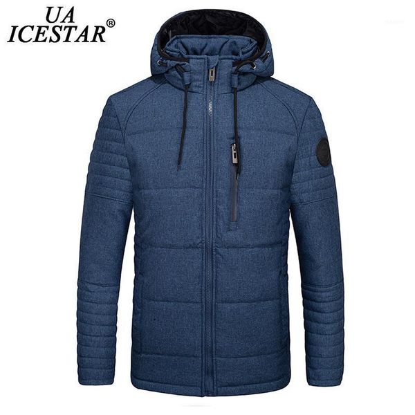 

uaicestar winter jacket men parka coat thick warm hooded jackets men brand 2020 fashion casual windproof zipper pocket coats1, Black