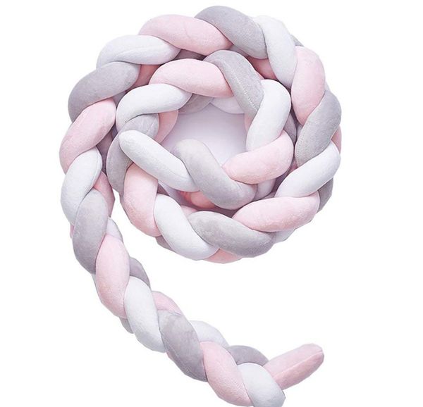 

baby crib bumper knotted braided plush nursery cradle decor newborn gift pillow cushion junior bed sleep bumper jlljrs allguy