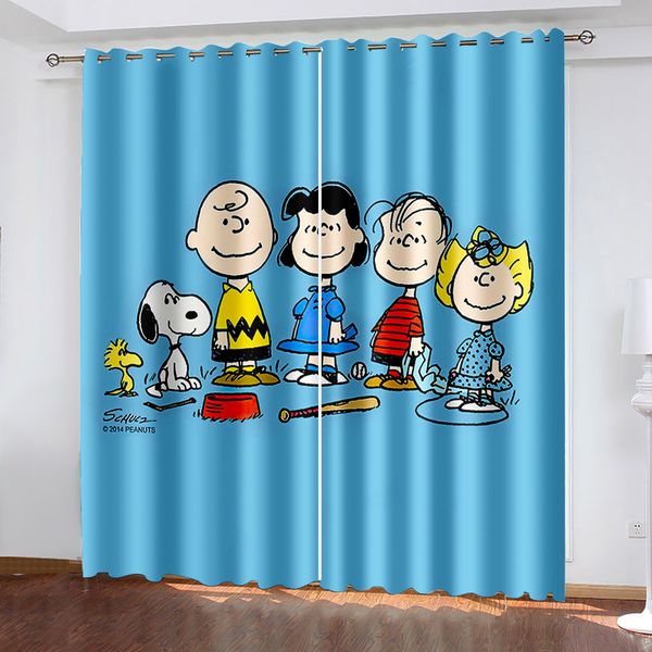 

customized size entertainment cartoon characters blackout 3d window curtains for living room