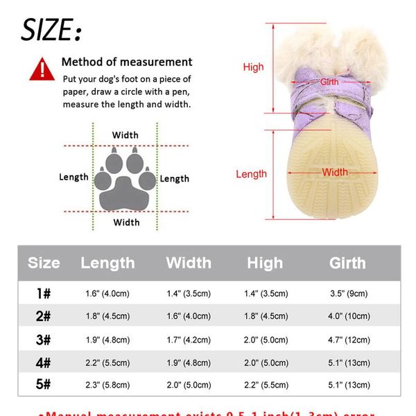 

4pcs warm pet dog cat shoes anti-slip dog boots socks winter puppy cat rain snow booties footwear for small dogs chihu bbyyav