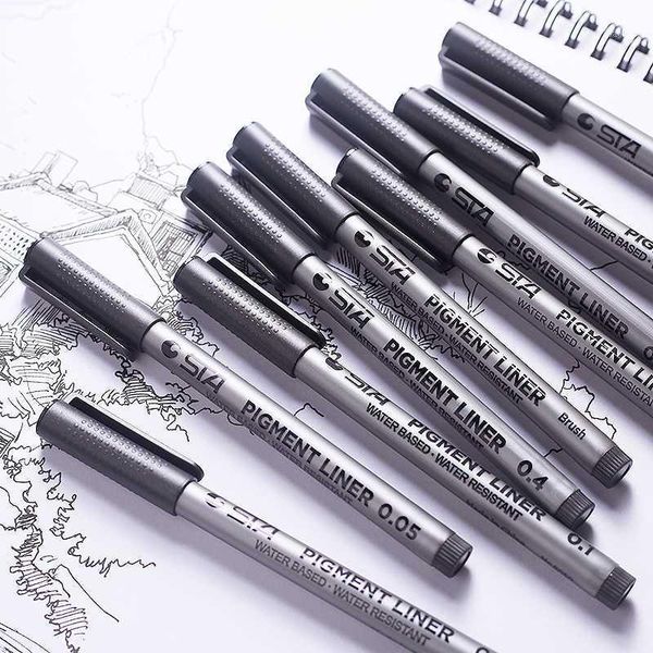

1-piece pigment liner pigma micron ink marker pen 0.05 0.1 0.2 0.3 0.4 0.5 0.6 0.8 different tip black fineliner sketching pens1